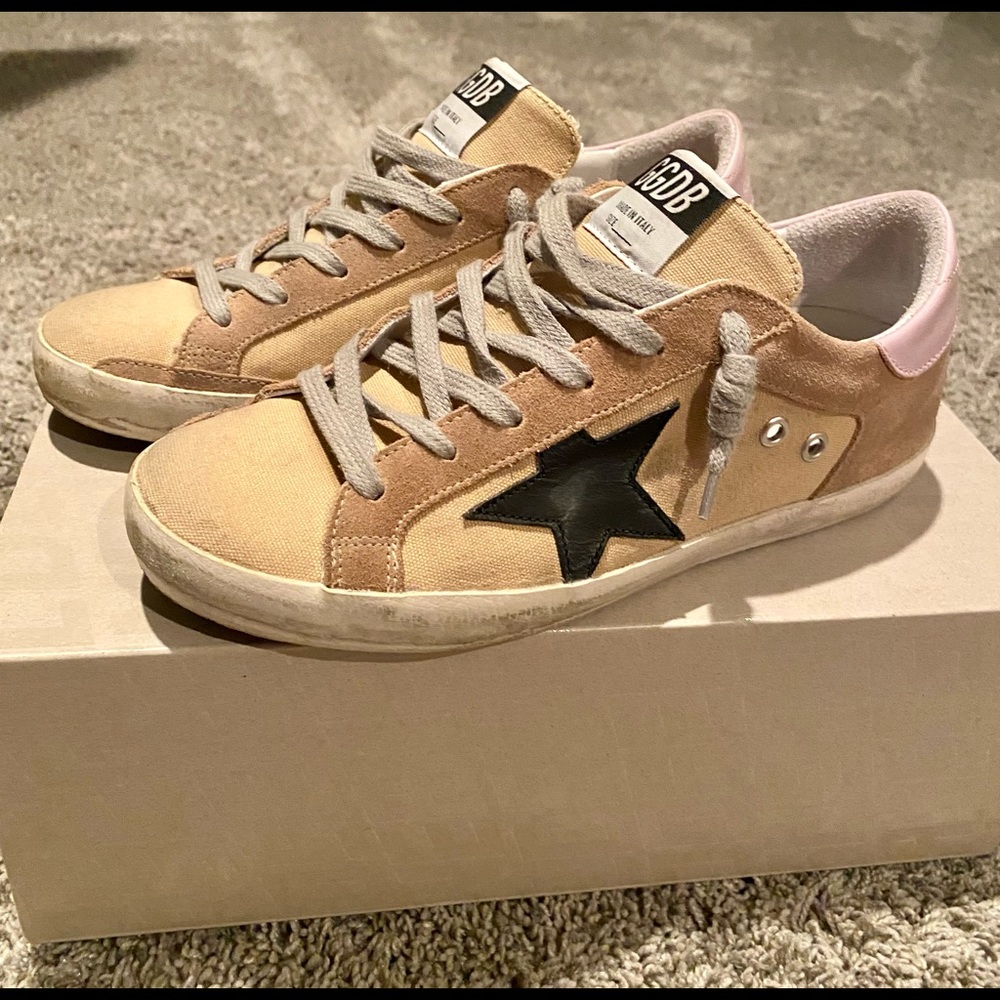 Tan Canvas Golden Goose Sneakers